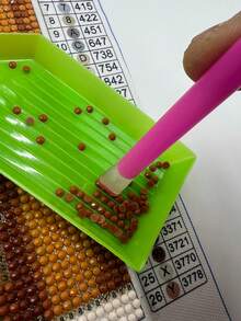 11pcs Diamond Painting Dotting Pen Set, Adult DIY Craft Dotting Pen, Diamond Painting Dotting Tray, Diamond Painting Glue/Clay, Stress Relief Art Tool, 3-Dot/6-Dot/9-Dot Dotting Pen 1pc Each, Small Green Closed Dotting Tray/Small White Pointed Dotting Tray 1pc Each, 2*2cm Glue 6pcs - View 2