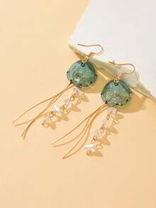 A Lightweight Pendant Earring With Geometric Tassel Jellyfish Pendant, Perfect For Swimming Pool Parties, Beach Vacations, Summer Outings, And Everyday Wear - Jellyfish Tassel - View 3