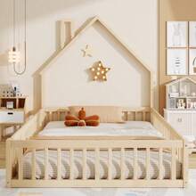 Kids Bed Frames, Headboards & Footboards - Natural + Pine + 140cm*200cm - View 5
