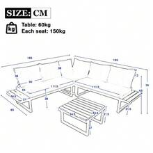 Outdoor Table & Chair Sets - Grey+Black - View 2