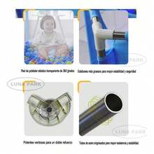 Corralito de Bebé con Pelotas – Gimnasio de  Plegable y Multifuncional, Ideal para Sala de Juegos o Hogar, Amplio y Divertido para el Desarrollo del Niño - Celeste - Ver 6