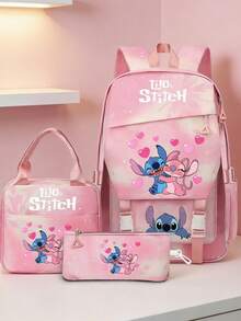 3pcs Cartoon Stitching Pattern Backpack Set, Suitable For Primary And Secondary School Students, Back To School Backpack - Multicolor - View 5