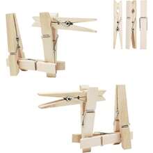 Wooden Clothes Pins,50 Pack, 2.9 Inch, Large Natural Birchwood Rust, Moisture Resistant Clothes Pegs, Heavy Duty Clothespins,Clothes Pins For Craft, Clips For Pictures - B - View 4