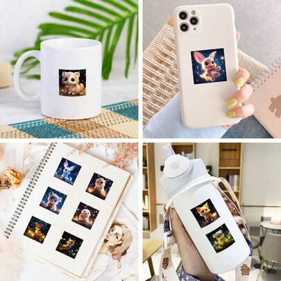 50张可爱星空贴纸，卡通动漫儿童涂鸦贴纸，剪贴簿用品文具趣味贴纸