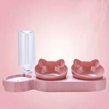 Bát ăn cho thú cưng 3 trong 1 có chức năng nghiêng và bình nước tự động, giúp bảo vệ cổ thú cưng. - 1 lít - Xem 7