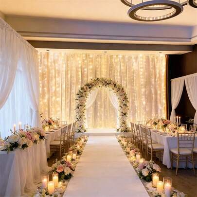 LED Fairy Lights Curtain Lights, USB Powered With 8 Lighting Modes Remote Control, Suitable For Bedroom, Wedding, Backdrop, Party, Birthday, Gift, Indoor Decoration