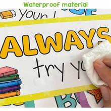 Lachilly 16张彩色英文课堂规则海报 - 教育行为图表和良好习惯学习材料，适用于幼儿园教师，教室装饰套装 - 彩色 - 查看 12