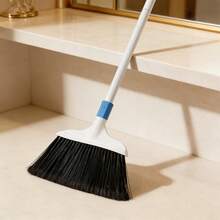 Heavy-Duty Floor Cleaning Broom With Stiff Bristles, Stable 3-Section Handle, Simple To Install, Suitable For Indoor & Outdoor Use, Blue And White - 1 - View 1