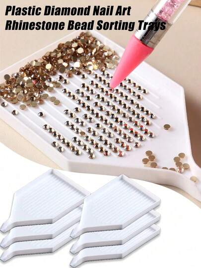 10/5/1pc Diamond Nail Art Tray, Bead Sorting Tray, Rhinestone Storage Box, Diamond Painting Tray, DIY Handmade Rhinestone Sorting Tray, Plastic Diamond Nail Art Tray, Bead Sorting Tray, Rhinestone Storage Box, Diamond Painting Accessories And Tools, DIY Handmade Rhinestone Sorting Tray