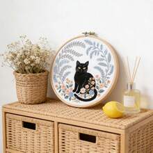 1 Set Diy Hand Embroidery Supplies Animal Cat Theme Embroidery Decorative Painting, Color Random Wind Around Organizer Included - Multicolor - View 29