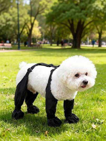 Waterproof Anti-Slip Dog Harness Boots For Small To Medium Dogs, Adjustable Lace-Up Outdoor Pet Paw Protector