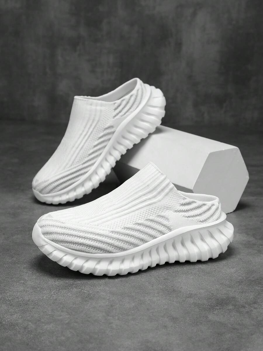 Giày thể thao nữ lưới thoáng khí, kiểu dáng slip-on - Đế nhẹ, phù hợp cho đi bộ, chạy bộ và các hoạt động ngoài trời, thiết kế mũi tròn tạo cảm giác thoải mái khi mang hàng ngày và leo núi, phù hợp mọi mùa. - trắng - Xem 1