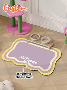 1 pièce Tapis de nourrissage pour animaux de compagnie personnalisé - Tapis de bol pour chien à séchage rapide, absorbant et antidérapant avec nom personnalisé, tapis de nourriture pour chat, tapis de sol intérieur, taille 30x40cm - Multicolore - Voir 10