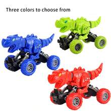 适合3岁以上儿童的可伸缩恐龙玩具，趣味卡通造型，双向可伸缩，亲子互动玩具，双向惯性驱动，无需电池 - 彩色 - 查看 6