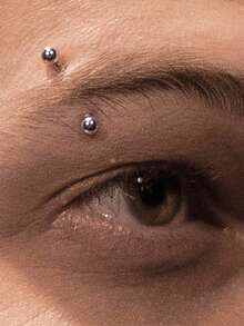 AVYRING Khuyên xỏ lông mày G23 bằng titan, dạng thanh cong, khuyên nhỏ xỏ môi, khuyên tai, khuyên rốn, khuyên bụng nhỏ cho nam và nữ, cỡ 16G, đường kính 6mm/8mm/10mm. - quả cầu ánh sáng - Xem 2