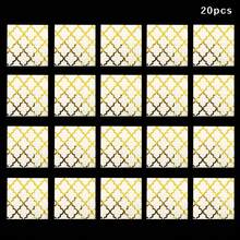 20/40 unidades Servilletas de papel desechables con patrones geométricos de argyle dorados, 2 servilletas decorativas para la fiesta de Eid Mubarak, adecuadas para decoraciones de boda, aniversario, cumpleaños, Ramadán, carnaval, Pascua y fiestas festivas - Dorado - Ver 9