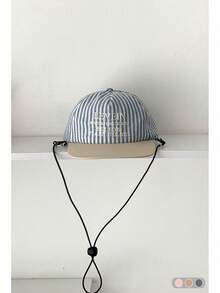 柔软顶部条纹速干按扣帽，透气防晒户外街头风可调节男女通用夏季帽 - 條紋掛繩 - 查看 5