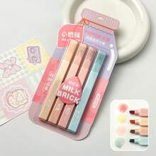4pcs Cream-Colored Fluorescent Highlighter Pens, Elegant Cream Tone Highlighters For Students, Suitable For Diary, Notebook Highlighting, Back To School Supplies, Office Marker Pens - Sets - View 17