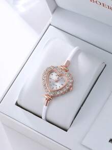 一套优雅的石英手表和珠宝配饰套装，包括一款时尚的圆形女士腕表和一条镶钻手链。 - 彩色 - 查看 10