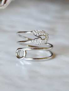 Unique Design Stylish Elegant Luxury 925 Sterling Silver Zirconia Pin Adjustable Rings For Women Daily Wear - Pin Ring - View 8