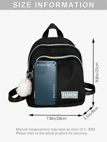 Mini Waterproof Backpack, Compact Lightweight Daypack With 3 Pockets For Daily Outings/Short Trips,Fashion Backpack For Women Waterproof Nylon Ladies Shoulder Bag Sling Bag, - Black 302 - View 7