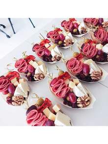 50pcs Wooden Boat-Shaped Trays, Suitable For Making Mini Food Plates, Desserts, Baked Goods, Appetizers, BBQ Party Decor. Perfect For Appetizers, Charcuterie, Snacks, Ideal For Parties, Weddings, Outdoor Gatherings, Home Entertainment - View 5