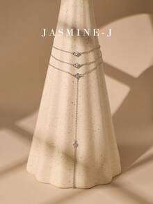 1pc S925 Sterling Silver Bracelet,Gold Bracelet,Hand-Held Chain,Zirconia Bracelet,Multi-Layer Bracelet,Minimalist Luxury Design,Wedding Gift,Holiday Gifts - Multicolor - View 5