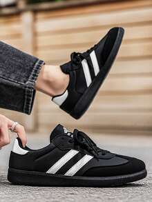 2026春季新款男士休闲经典黑白运动鞋，多功能轻便学生滑板鞋 - 黑色 - 查看 5