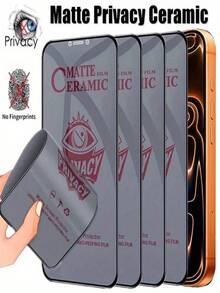 4 paquetes de protector de pantalla cerámico mate antirreflejo y antihuellas compatible con iPhone 17 Air/17 Pro Max/16 Pro Max/16/16e/15/14/13/12/11/Pro Max/Plus/XR/X/XS/XS Max/Mini, protección antirreflejo a 30°, cobertura completa, fácil de instalar, no es de vidrio, regalo de primavera para cumpleaños o aniversario - Negro - Ver 21