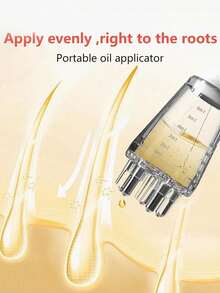 1支透明油梳，多功能头皮按摩器，适用于精华液、营养液、护发素、精油等。可精准将液体或油分输送到发根。美发造型套装/美发工具套装 - 白色 - 查看 3