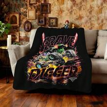 1PC 3D Monster Jam Monster Truck Cartoon Blanket, Edgy Gift For Motorsports Fans, Themed Man Cave Decor, Retro Sci-Fi Party Accent & Race Day Souvenir,Soft Throw Blanket For Home Bedroom Bed Sofa Picnic Travel Office Cover Blanket, Multiple Sizes 50x60 To 60x80 Inches - Nhiều màu 34 - Xem 4