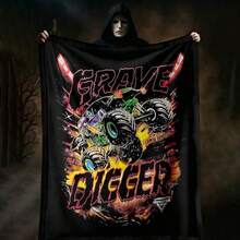 1PC 3D Monster Jam Monster Truck Cartoon Blanket, Edgy Gift For Motorsports Fans, Themed Man Cave Decor, Retro Sci-Fi Party Accent & Race Day Souvenir,Soft Throw Blanket For Home Bedroom Bed Sofa Picnic Travel Office Cover Blanket, Multiple Sizes 50x60 To 60x80 Inches - Multicolour 34 - View 7