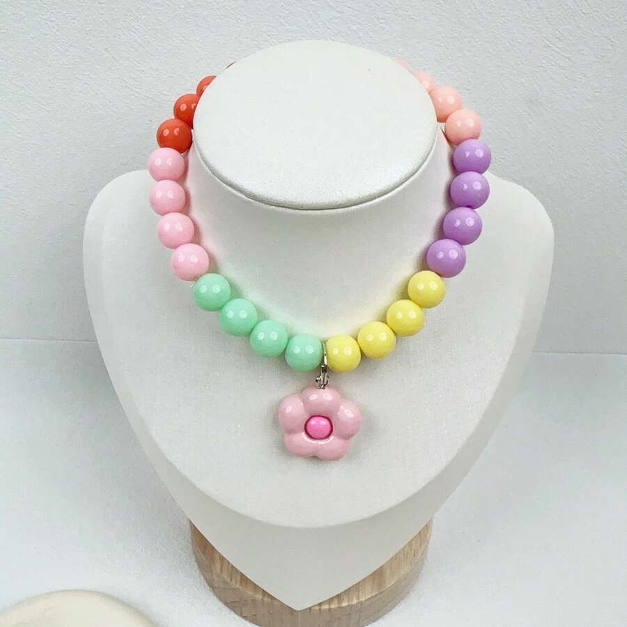 1pc Lovely Pet Cat & Dog Handmade Flower Pendant Necklace Jewelry - Multicolor - View 1