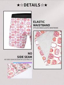 1件男士趣味平角内裤，趣味甜点印花（棒棒糖、棉花糖、甜甜圈），涤纶材质，可爱休闲家居服，情人节及甜蜜主题礼物的完美之选 - 粉色 - 查看 7