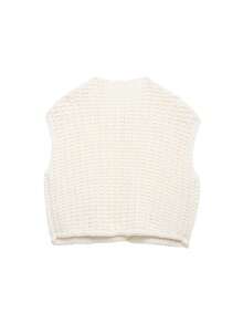 Women's Solid Color Knitted Pocket Decor Chunky Knit Vest - Beige - View 11