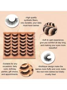 14 Pairs 8D Russian Faux Eyelashes - Fluffy & Thick, Striped Design Enhances 3D Effect, Instantly Brightens Eyes - View 6