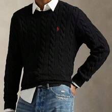 Polo Ralph Lauren Classic Fit Crewneck Sweatshirt | Soft Cotton Long-Sleeve Pullover, Unisex Casual Style Every Day Item Wardrobe Essential - 黑色 - 查看 2