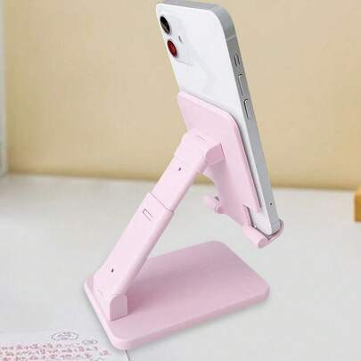 1pc Foldable Adjustable Height Desk Phone Stand, Portable Tabletop Phone Holder, Essential For Women On The Go And In The Kitchen, Suitable For All Phones
