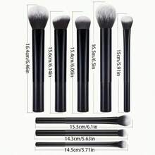 8件套专业化妆刷套装，高品质散粉刷、腮红刷、修容刷、眼影刷、高光刷，哑光黑色化妆刷，打造无瑕妆容 - 黑色 - 查看 3