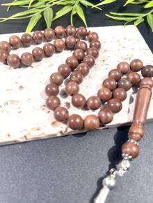 男女通用念珠手链，45颗10毫米树脂单串念珠手链，穆斯林念珠仿琥珀单串手链，简约中东日常情侣手链，男女通用单串念珠手链（TASBIH） - 彩色 - 查看 10