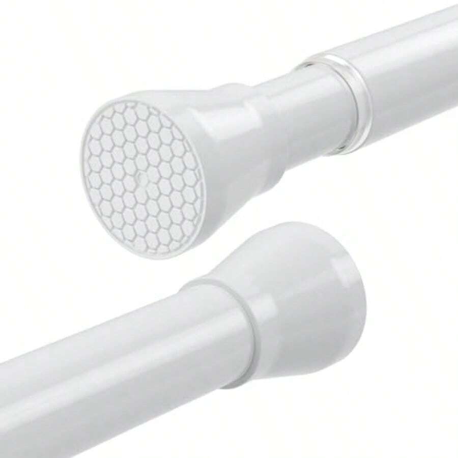 Shower Curtain Rail Extendable Curtain Poles 75-160cm Tension Rods For Curtains Extendable Shower Curtain Rod Telescopic Curtain Pole Spring Rod No Drilling For WindowsBathroomdjj - White - View 1