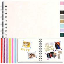 1 cuốn album ảnh DIY 40 trang trống, kích thước 7x7 inch, kèm sticker, bìa cứng giấy Kraft, thích hợp cho đám cưới, tiệc sinh nhật, v.v., màu đen, hồng, vàng Kraft, trắng, quà tặng sinh nhật cho bé trai và bé gái. - 7 inch - Xem 12