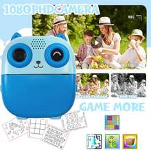 3-12 Years Old Kids Instant Print Camera, Instant Photo Printing And Coloring Photos, Portable Design Suitable For Travel, Outdoor Play And Family Gatherings, Comes With Charger And Print Paper Roll, Compatible With 32GB Memory Card, Ideal Educational Toy Gift - Multicolor - View 8