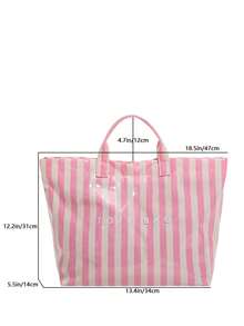 Borsa a tracolla di stile campus alla moda con grande capacità - realizzata in PVC leggero e carta kraft, con chiusura a strappo, elegante per le donne - Multicolore - Visualizzare 7
