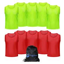 10pcs Soccer Training Bibs Scrimmage Vest Set Team Practice Pinnies For Youth & Adults - Multicolor - View 10