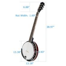 Six-String Sapele Banjo - Reddish-brown - View 9