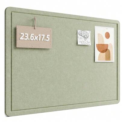 Bulletin Board, 23.6\ X 17.5\ Cork Board Alternative With 12  Removable Adhesive Tabs, Foldable Felt Pin Board For Home Office, Classroom, Bedroom,Entryway For Walls- Sage