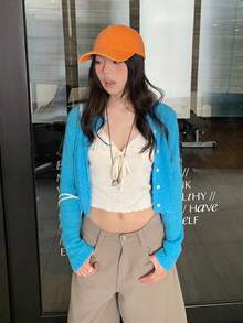 Casual Versatile Korean Style V-Neck Lace Trim Women Tank Tops Summer - Apricot - View 10