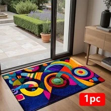 1 szt. Dywan z nadrukiem abstrakcyjnym, mata z imitacji wełny – bardzo chłonna, łatwa do czyszczenia, odpowiednia do wystroju wnętrz, do domu, na farmę, do przedpokoju, do wnętrz, do kuchni, jadalni, małego biura/biura domowego, do zlewu, pralni, wycieraczki, maty kuchennej, maty antypoślizgowej - Wielokolorowe - Zobacz 16