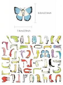 50pcs Elongated Animal Illustration Stickers Aesthetic Vibes For Journal, Phone Case, Tablet, Water Bottle, Desk, Helmet, Bike, Luggage, Waterproof Decals - Multicolor - View 2